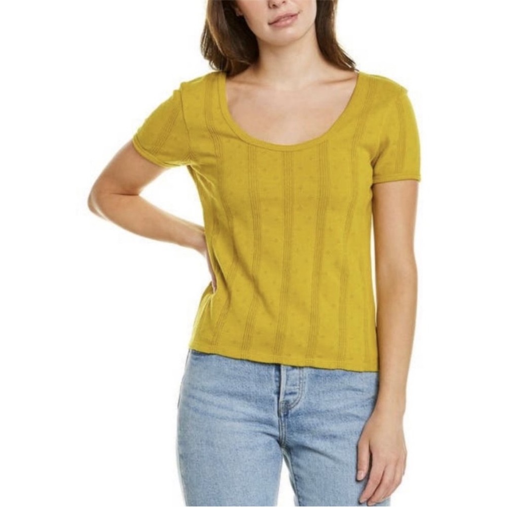 Madewell Yellow Scoop Neck Tee